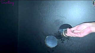 gloryhole slut takes bbc loads while hubby watches her prostitute ways