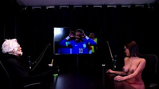 Morena Alice Vasconcelos Shows Off Beautiful Tits Then Rides Fat Guy Bare!