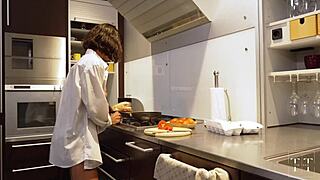 Boss's Subordinate Pounds Me Hard on Kitchen Counter with Huge Cock