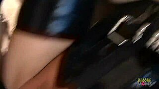 Blonde milf in latex heels rides two hard cocks doggystyle then cowgirl rough