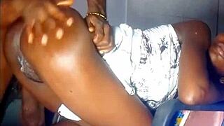 little african teen slut bent over taking rough hardcore doggystyle pounding