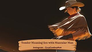 muscular bodybuilder moans tenderly during erotic solo sex reaching powerful orgasm