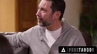 Leashed Aria Sloane Obeys Stepdad's Garage Pervert Demands