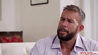 Wife and Husband Spit Roast Blonde Best Friend with Double Penetration