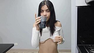 hot beautiful babe strips naked ready to fuck her client