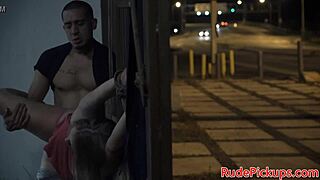 imagine pulling a tied-up teen babe outdoors for rough cock riding domination