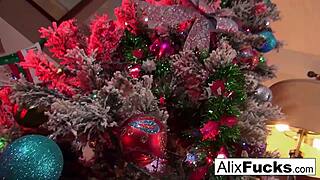 Alix Lynx Delivers Steamy Christmas POV Blowjob with Explosive Cumshot.