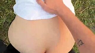 curvy milf couple rough fuck almost caught in park