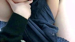 Japanese amateur solo fingers tits and pussy closeup.