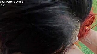 two sluts take big cocks deep in pool cumshots everywhere