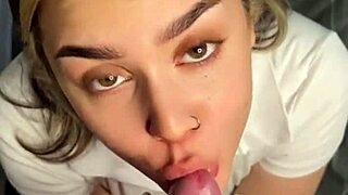 brunette wife sneaks blowjob then rides cock cowgirl in cheating pov.