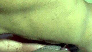 She grips him tight while hot cum floods her juicy ebony pussy