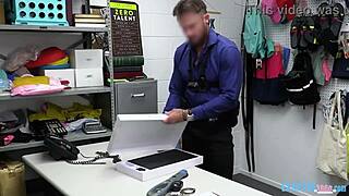 Security Guard Pounds Teen Thief Chanel Camryn's Petite Ass