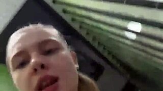 heart pounding as this horny teen squirts from public anal dildo fucking and big cock