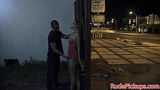 imagine pulling a tied-up teen babe outdoors for rough cock riding domination