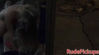 imagine pulling a tied-up teen babe outdoors for rough cock riding domination