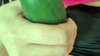 damn i'm so hot spreading legs no panties shaved pussy grabs wet cucumber stuffs big juicy cunt sprays everywhere yummy 😍🥒💦