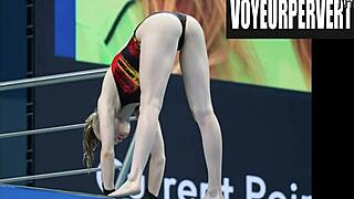 Hidden Bikini Slips Tease Diving Legs Up Close