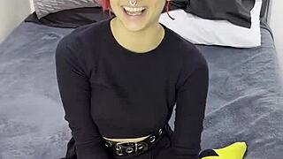 tiny emo goth teen interviewed then creampied hard