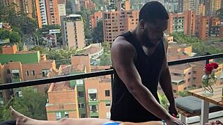 colombian latina gets intimate massage turning romantic with friend