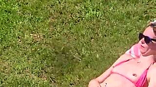 wife caught stroking pussy now slurps cock in bath!