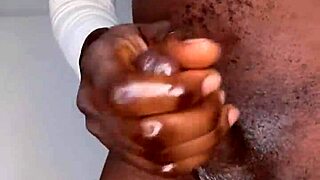 why does ninja man stroke his monster black cock until explosive cum?