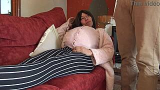 HORNY PREGNANT STEPMOM DEMANDS STEPSON CREAMPIE HER HAIRY PUSSY TABOO FUCK