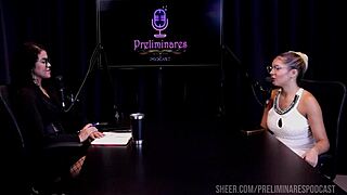 Barbara Sol's hottest podcast prelims with Bia Hot tease secrets in sheer red