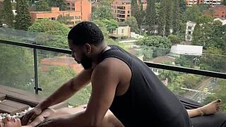 colombian latina gets intimate massage turning romantic with friend