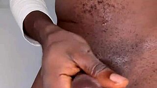 why does ninja man stroke his monster black cock until explosive cum?