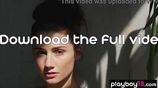 Petite Canadian Alexandra Belle Strips Pajamas And Poses Nude