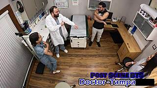 dr tampa examines mia and xander in wild gyno roleplay backstage