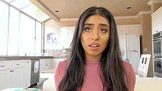 Sexy brunette Violet rocks those black tights so well