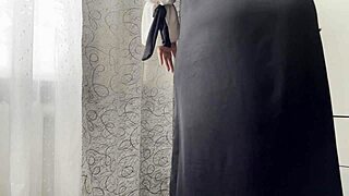 Algerian milf cleans house but pussy gets too wet horny