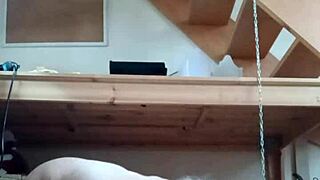 bound milf slave licks master's feet at office desk