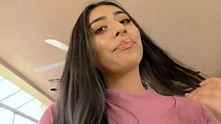 Sexy brunette Violet rocks those black tights so well