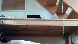 bound milf slave licks master's feet at office desk