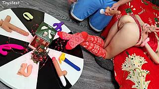 Two Thrusting Dildos Wreck Her Tight Young Pussy