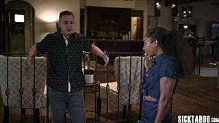 ebony milf cali caliente gets her mouth fucked by white guy alex mack