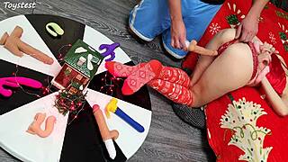 Two Thrusting Dildos Wreck Her Tight Young Pussy