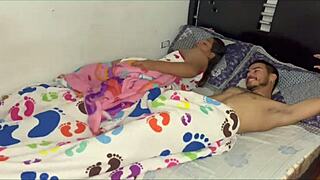 Latina couple's horny morning amateur fuck explodes outdoors!