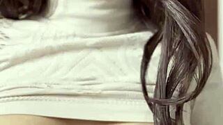 susy gala plays naughty dildo blowjob cum dripping over big fake tits