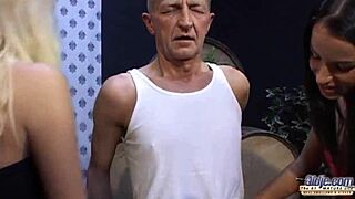 Two Teens Swap Cum After Grandpa Threesome Fuck