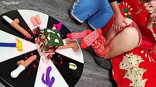 Two Thrusting Dildos Wreck Her Tight Young Pussy