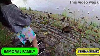 Duck Feeding Turns Wild as Serina Swallows Dean's Thick Cream!