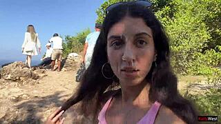 Risky Cumwalk Thrills in Packed Public Spot Almost Caught