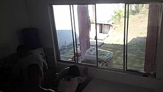 deaf husband washes dishes while curvy wife bangs huge black cock in kitchen