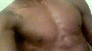 Homemade Black Stud Rips Clothes in Late Night Strip Tease