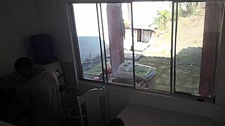 deaf husband washes dishes while curvy wife bangs huge black cock in kitchen