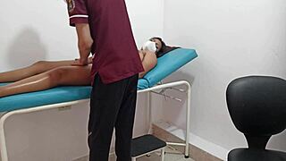 Brunette big tits neighbor fucked after kinky massage 